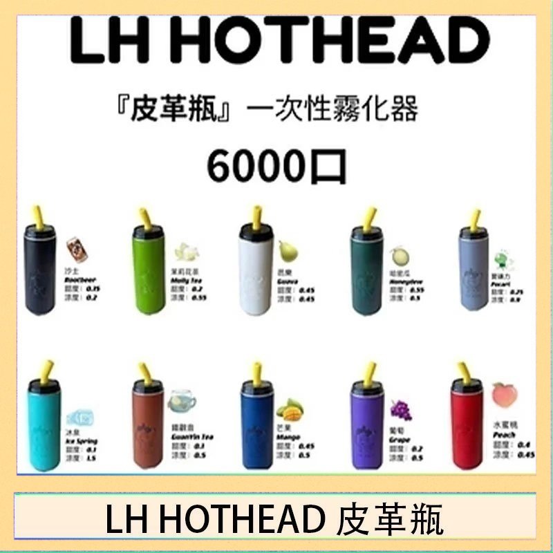 LH HOTHEAD皮革 LH HOTHEAD皮革瓶電子煙可充電6000口一次性